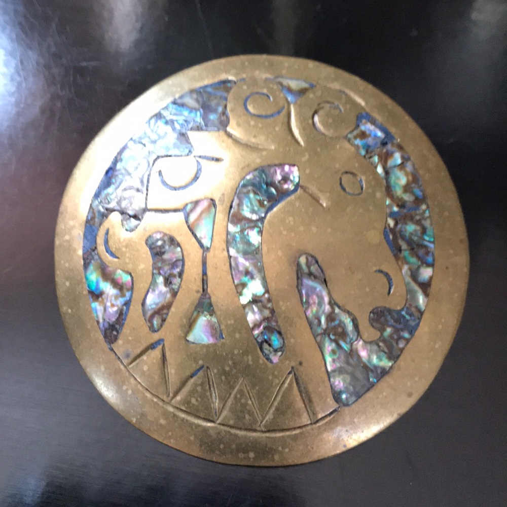 Mosaic vintage brooch